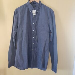 New J. Crew Men's Blue Button-Down Shirt Large Tall